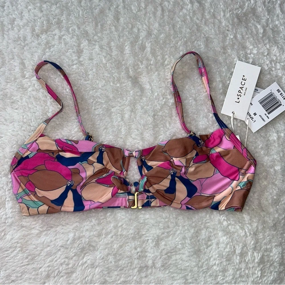 L*Space Rose Underwire Bikini Top Medium Sundazed Floral NEW